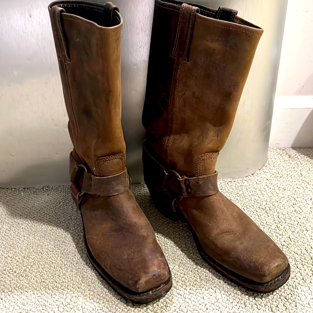 Frye Women’s Tan Tall Harness Boots 8.5